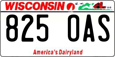 WI license plate 825OAS