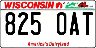 WI license plate 825OAT