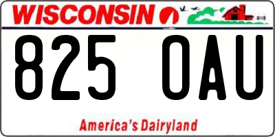 WI license plate 825OAU