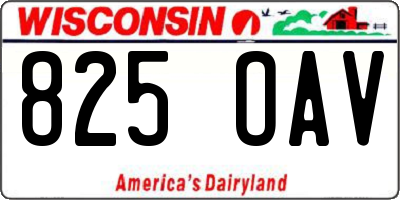 WI license plate 825OAV