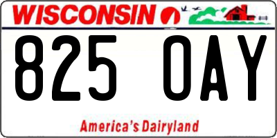 WI license plate 825OAY