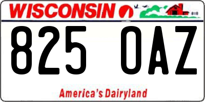 WI license plate 825OAZ