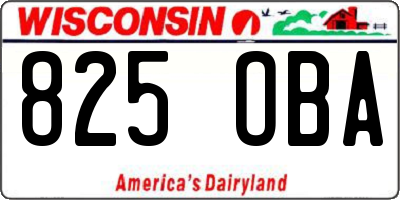 WI license plate 825OBA