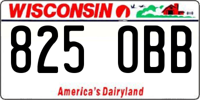 WI license plate 825OBB