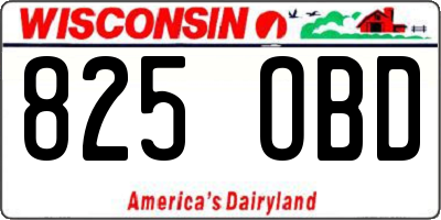 WI license plate 825OBD