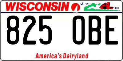 WI license plate 825OBE
