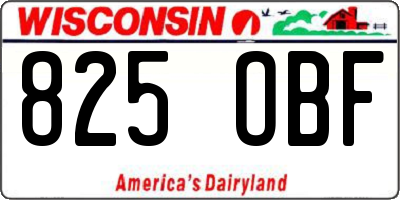 WI license plate 825OBF