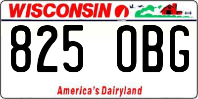 WI license plate 825OBG