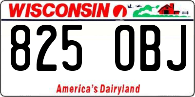 WI license plate 825OBJ