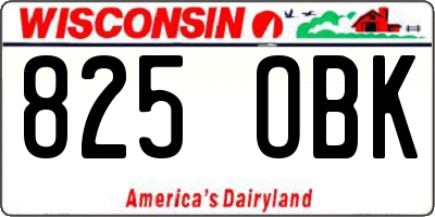 WI license plate 825OBK