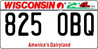 WI license plate 825OBQ
