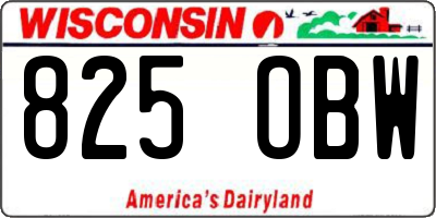 WI license plate 825OBW