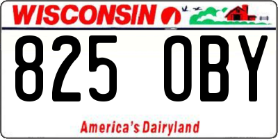 WI license plate 825OBY