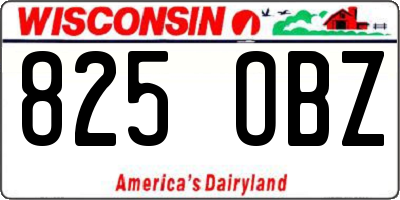 WI license plate 825OBZ