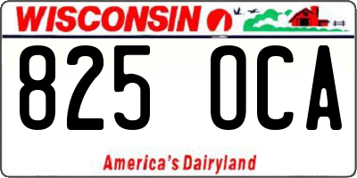 WI license plate 825OCA