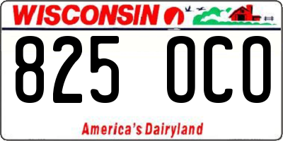 WI license plate 825OCO