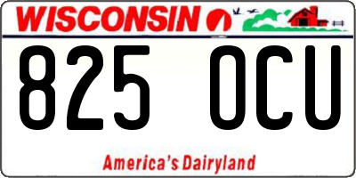 WI license plate 825OCU