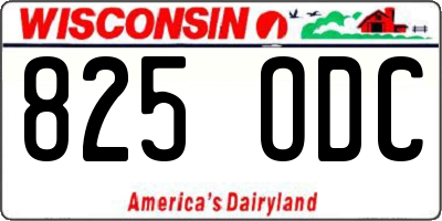 WI license plate 825ODC