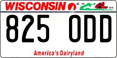 WI license plate 825ODD