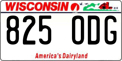 WI license plate 825ODG