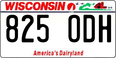 WI license plate 825ODH