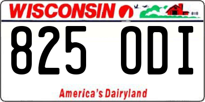 WI license plate 825ODI