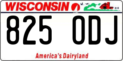 WI license plate 825ODJ