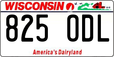WI license plate 825ODL