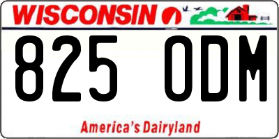 WI license plate 825ODM