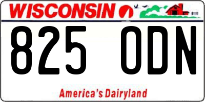 WI license plate 825ODN