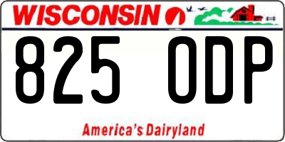 WI license plate 825ODP