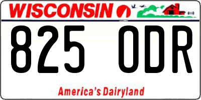 WI license plate 825ODR