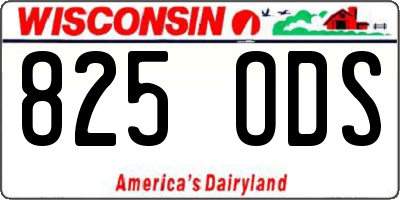 WI license plate 825ODS