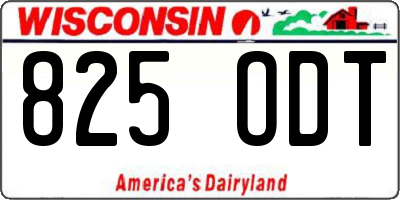 WI license plate 825ODT
