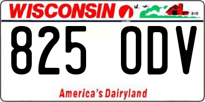 WI license plate 825ODV