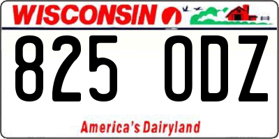 WI license plate 825ODZ
