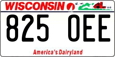 WI license plate 825OEE