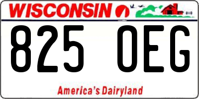 WI license plate 825OEG