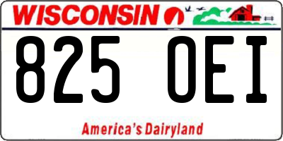 WI license plate 825OEI