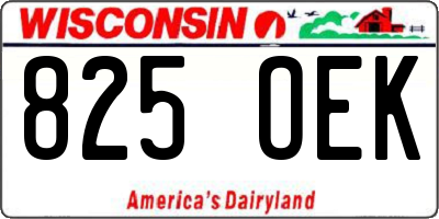 WI license plate 825OEK