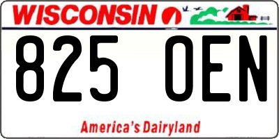 WI license plate 825OEN