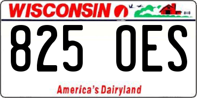 WI license plate 825OES