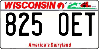 WI license plate 825OET