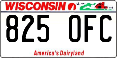 WI license plate 825OFC
