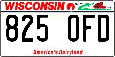 WI license plate 825OFD