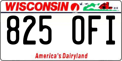 WI license plate 825OFI