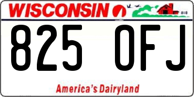 WI license plate 825OFJ