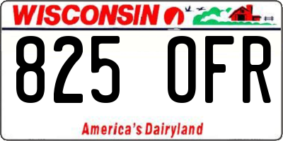 WI license plate 825OFR