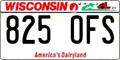 WI license plate 825OFS