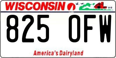 WI license plate 825OFW